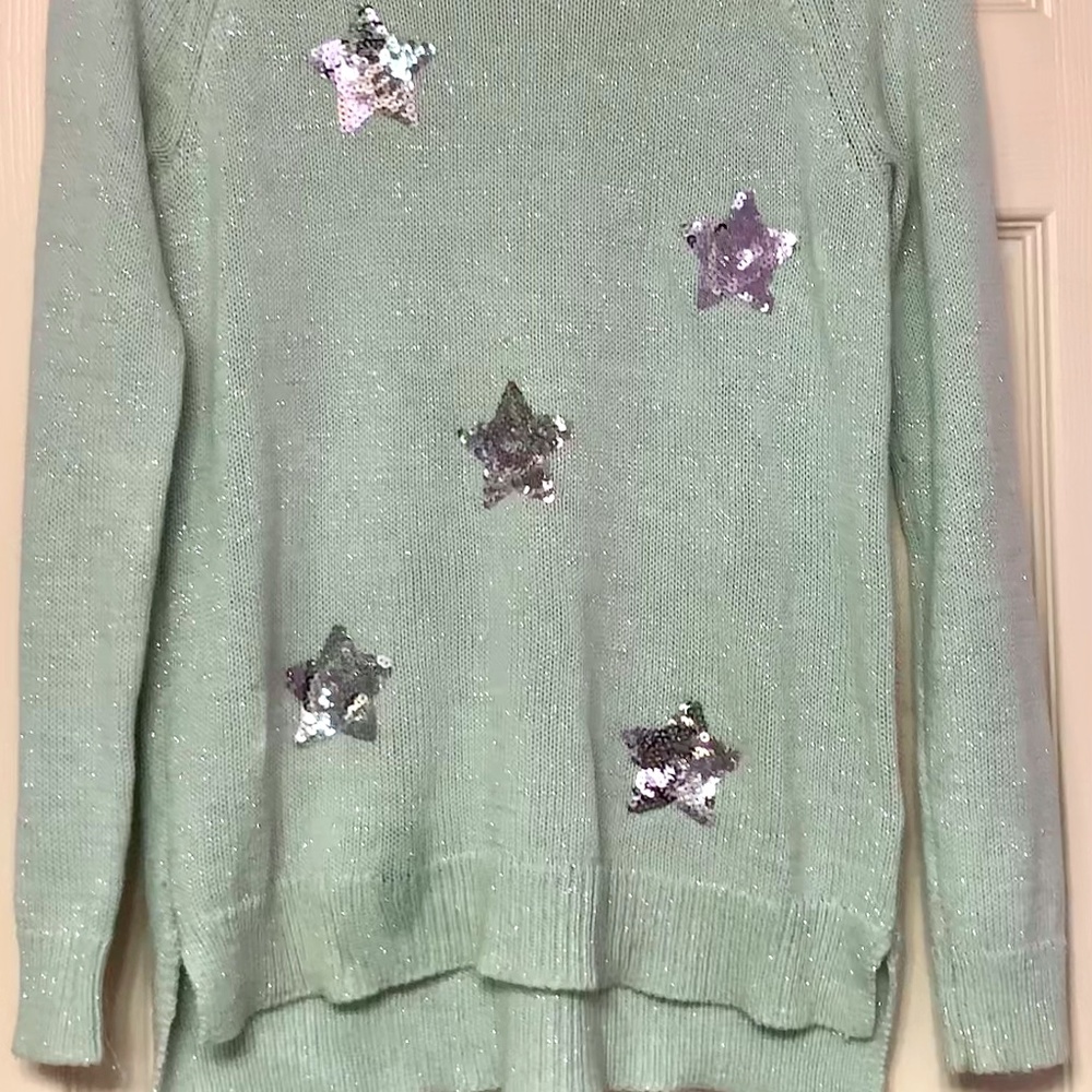 Sugar Rush Blue Sparkly Sequin Sweater